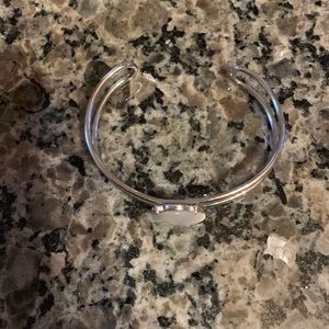 Silver n pearl like cuff bracelet